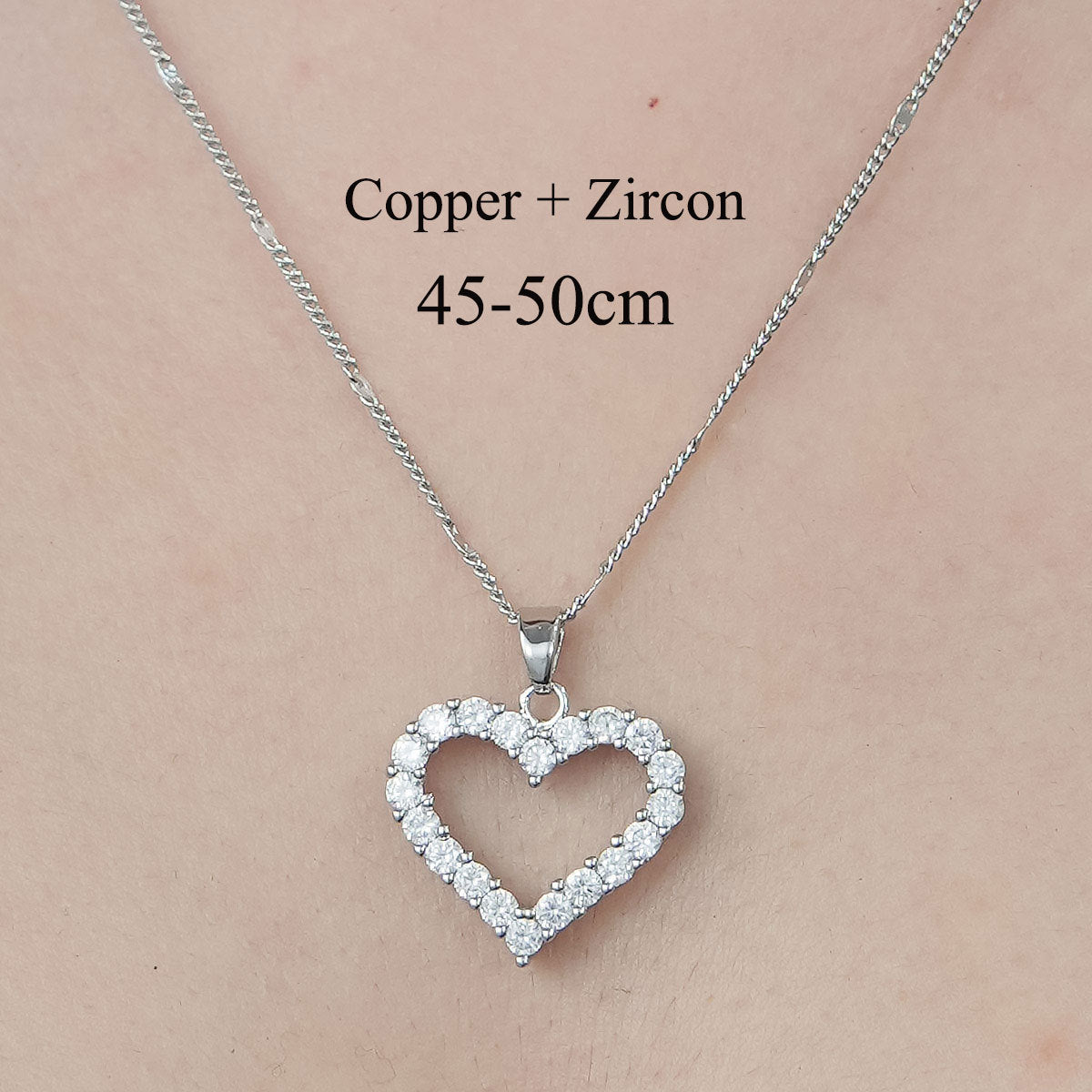 Simple Style Leaves Heart Shape Butterfly Copper Plating Inlay Zircon Pendant Necklace