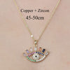 Simple Style Devil's Eye Heart Shape Owl Copper Plating Inlay Zircon Pendant Necklace