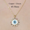 Simple Style Devil's Eye Heart Shape Owl Copper Plating Inlay Zircon Pendant Necklace