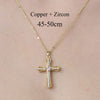 Simple Style Cross Devil's Eye Flower Copper Plating Inlay Zircon Pendant Necklace