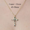 Simple Style Cross Devil's Eye Flower Copper Plating Inlay Zircon Pendant Necklace