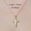 Simple Style Cross Devil's Eye Flower Copper Plating Inlay Zircon Pendant Necklace