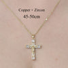 Simple Style Cross Sunflower Butterfly Copper Plating Inlay Zircon Pendant Necklace