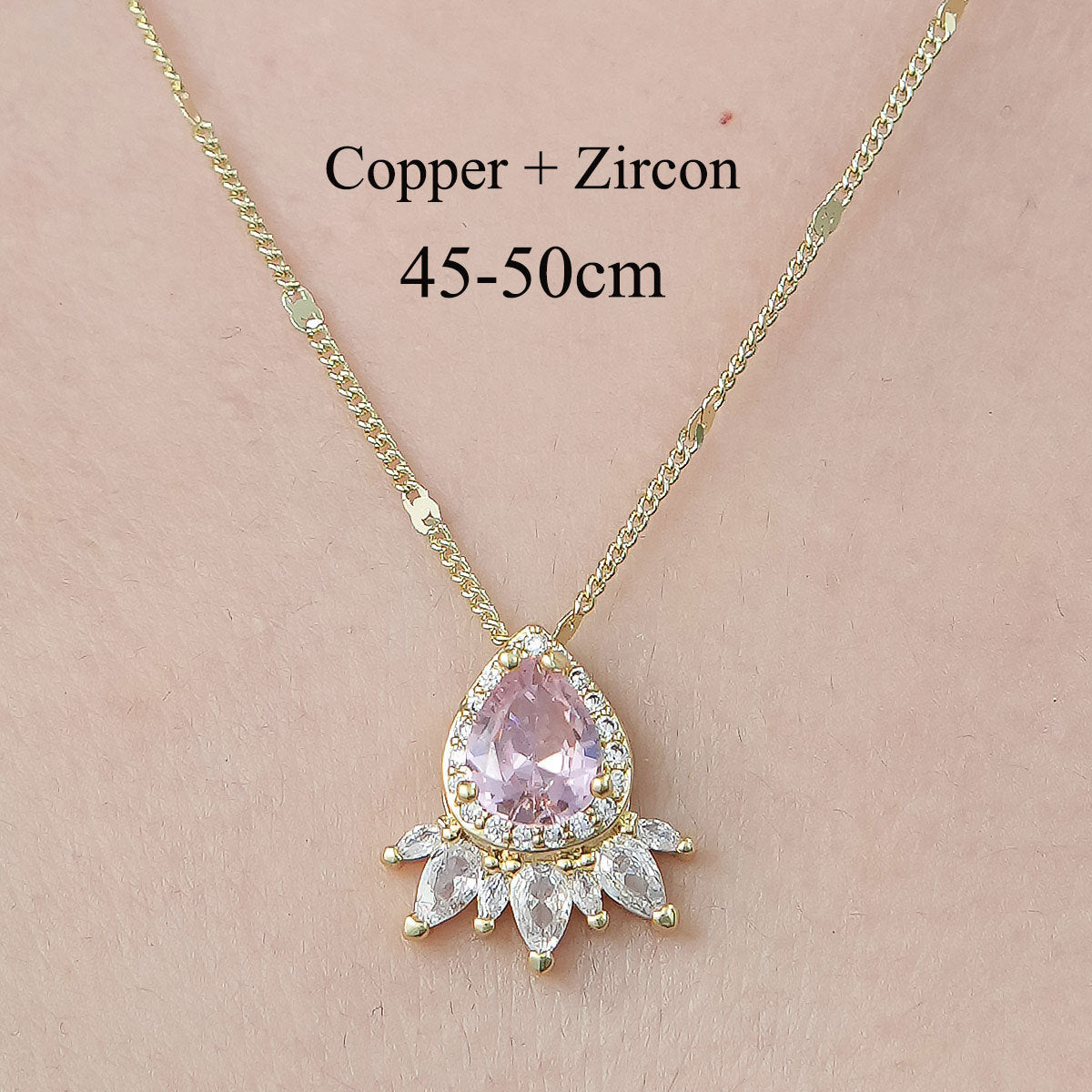 Simple Style Cross Sunflower Butterfly Copper Plating Inlay Zircon Pendant Necklace