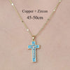 Simple Style Cross Sunflower Butterfly Copper Plating Inlay Zircon Pendant Necklace