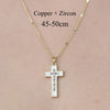 Simple Style Cross Sunflower Butterfly Copper Plating Inlay Zircon Pendant Necklace