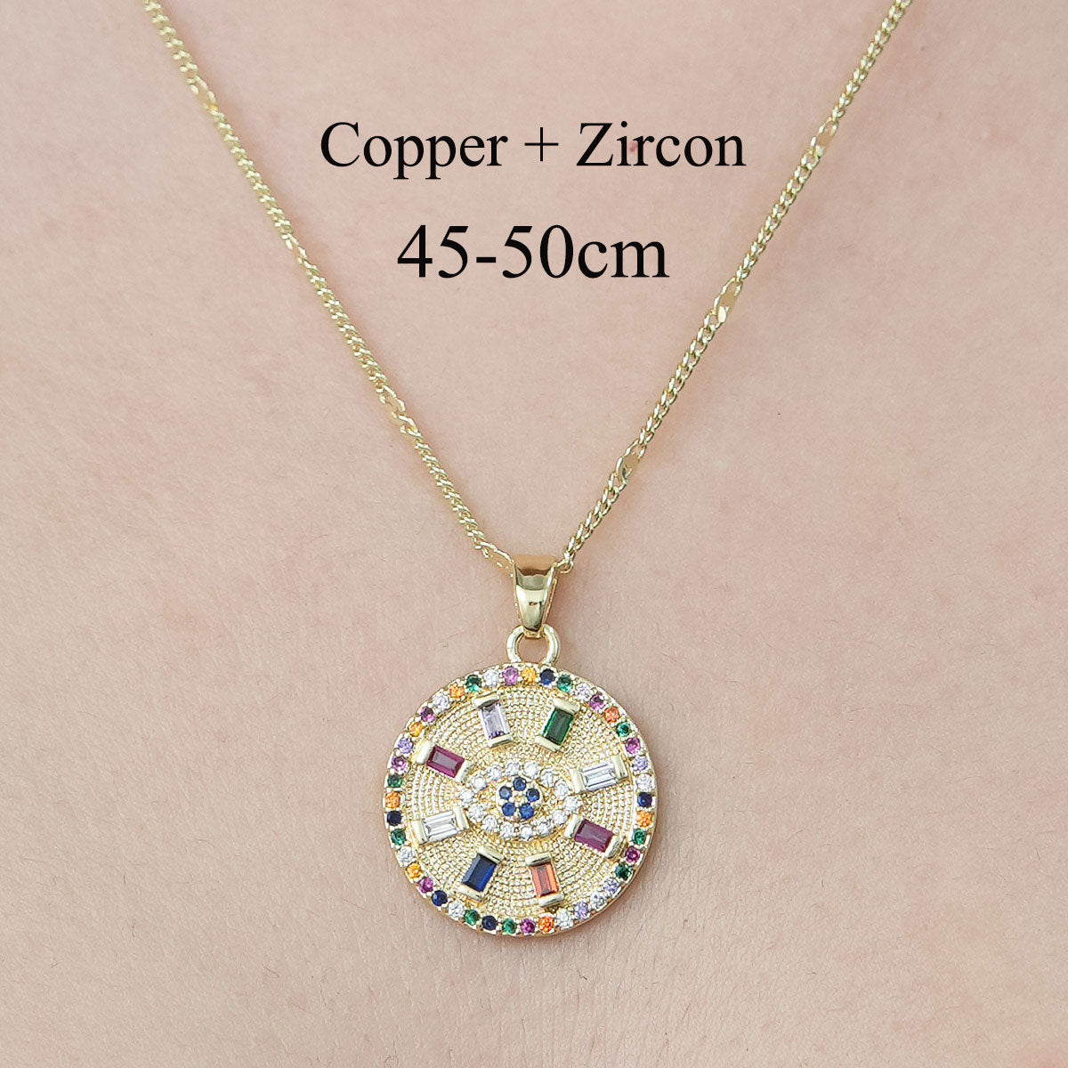 Simple Style Cross Sunflower Butterfly Copper Plating Inlay Zircon Pendant Necklace