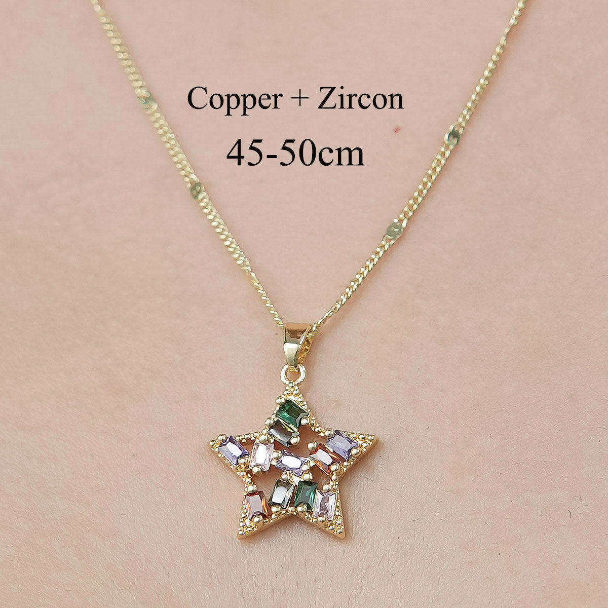 Wholesale Simple Style Sun Star Moon Stainless Steel Titanium Steel Polishing Plating Inlay Zircon Pendant Necklace