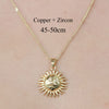 Wholesale Simple Style Sun Star Moon Stainless Steel Titanium Steel Polishing Plating Inlay Zircon Pendant Necklace