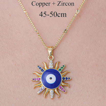 Wholesale Simple Style Rainbow Star Moon Stainless Steel Titanium Steel Polishing Plating Pendant Necklace