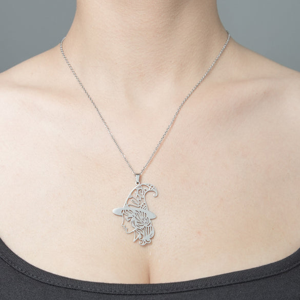 Wholesale Simple Style Clouds Star Moon Stainless Steel Titanium Steel Polishing Plating Pendant Necklace