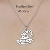 Wholesale Simple Style Clouds Star Moon Stainless Steel Titanium Steel Polishing Plating Pendant Necklace