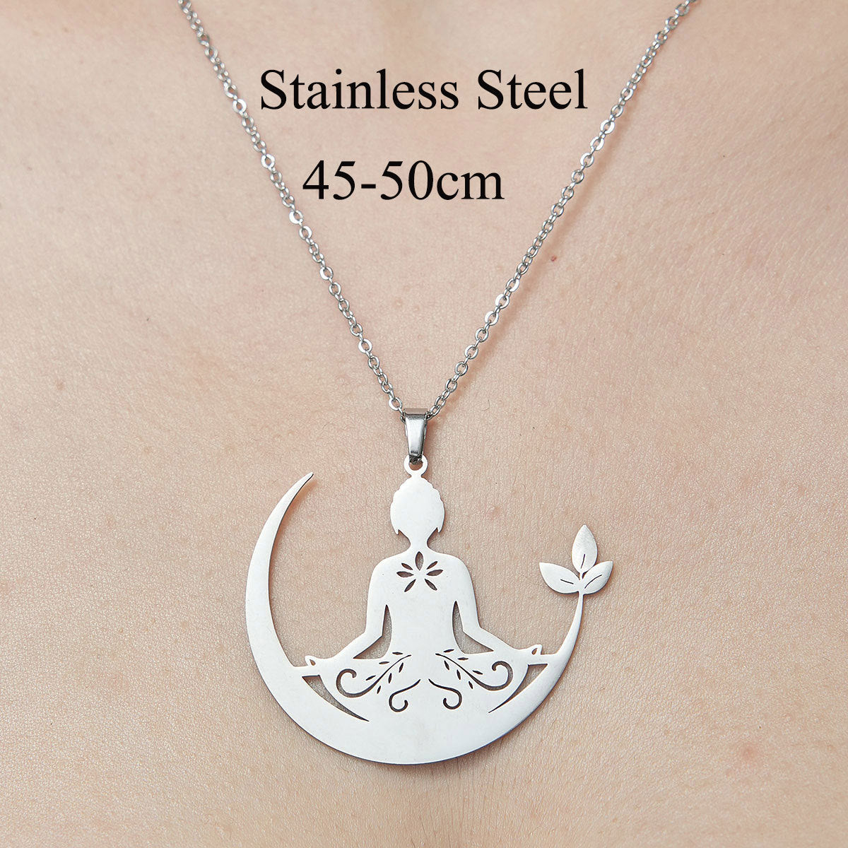 Wholesale Simple Style Clouds Star Moon Stainless Steel Titanium Steel Polishing Plating Pendant Necklace