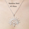 Wholesale Simple Style Clouds Star Moon Stainless Steel Titanium Steel Polishing Plating Pendant Necklace