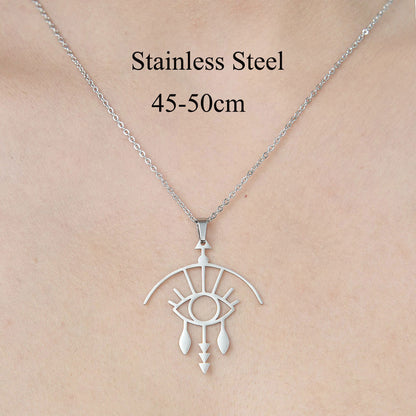 Wholesale Simple Style Clouds Star Moon Stainless Steel Titanium Steel Polishing Plating Pendant Necklace