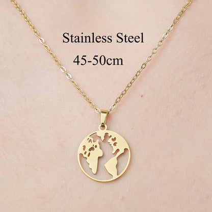 Wholesale Simple Style Moon Rocket Bear Stainless Steel Titanium Steel Polishing Plating Pendant Necklace