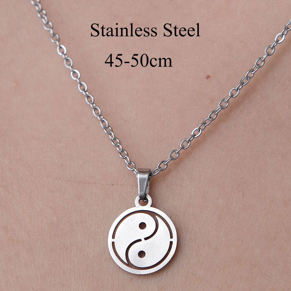 Wholesale Simple Style Devil's Eye Hand Stainless Steel Titanium Steel Polishing Plating Pendant Necklace