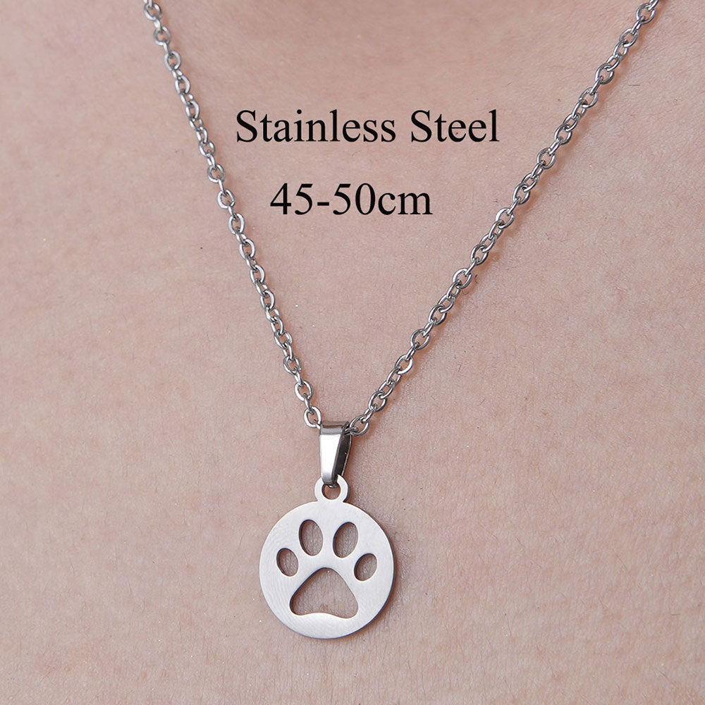 Wholesale Simple Style Dog Owl Wings Stainless Steel Titanium Steel Polishing Plating Pendant Necklace