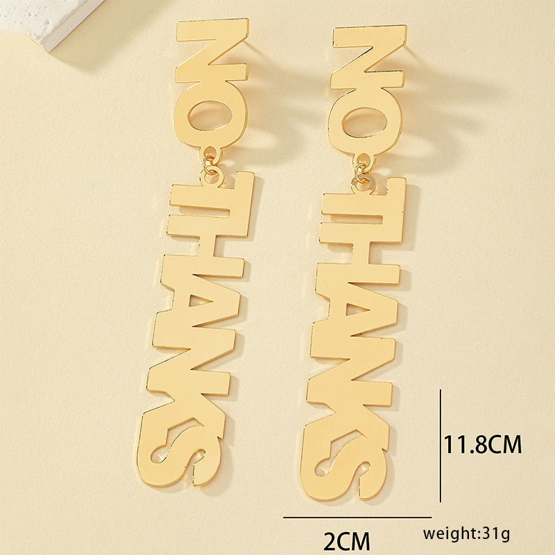 Wholesale Jewelry Ig Style Exaggerated Letter Alloy Plating Drop Earrings