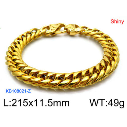 Hip-hop Retro Solid Color Stainless Steel Plating Chain Gold Plated Bracelets Necklace