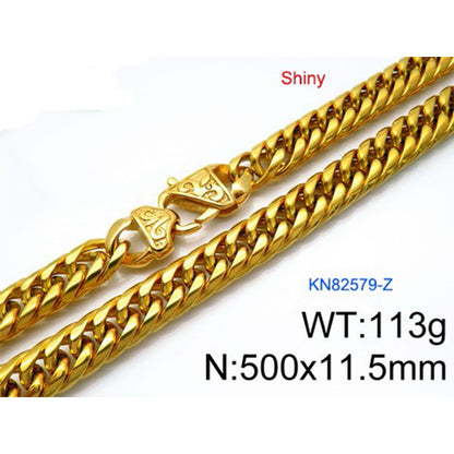 Hip-hop Retro Solid Color Stainless Steel Plating Chain Gold Plated Bracelets Necklace