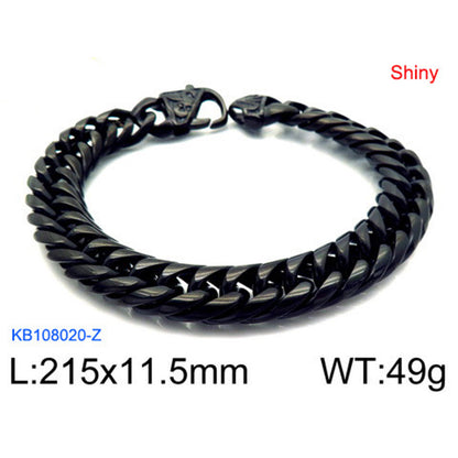 Hip-hop Retro Solid Color Stainless Steel Plating Chain Gold Plated Bracelets Necklace