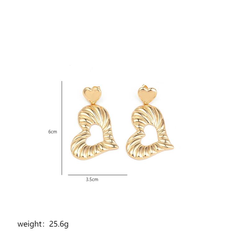 1 Pair Elegant Classic Style Circle Oval Heart Shape Polishing Plating Copper 18k Gold Plated White Gold Plated Drop Earrings