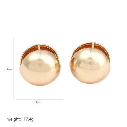 1 Pair Simple Style Round Polishing Plating Copper 18k Gold Plated White Gold Plated Ear Studs