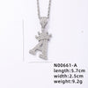 Hip-hop Letter Crown Copper Plating Inlay Rhinestones White Gold Plated Necklace Pendant