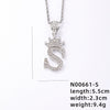 Hip-hop Letter Crown Copper Plating Inlay Rhinestones White Gold Plated Necklace Pendant