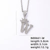 Hip-hop Letter Crown Copper Plating Inlay Rhinestones White Gold Plated Necklace Pendant