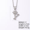 Hip-hop Letter Crown Copper Plating Inlay Rhinestones White Gold Plated Necklace Pendant