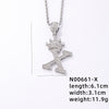 Hip-hop Letter Crown Copper Plating Inlay Rhinestones White Gold Plated Necklace Pendant