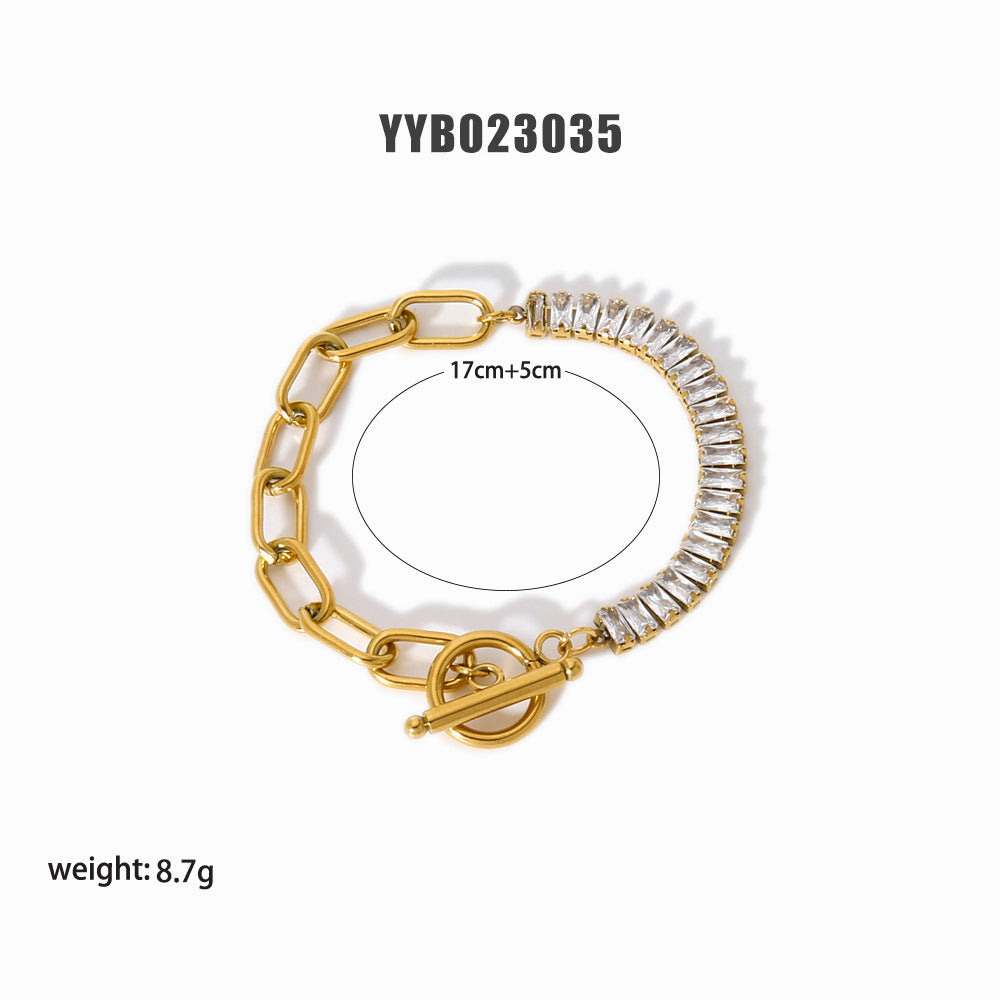 304 Stainless Steel 18K Gold Plated Modern Style Geometric Plating Bracelets