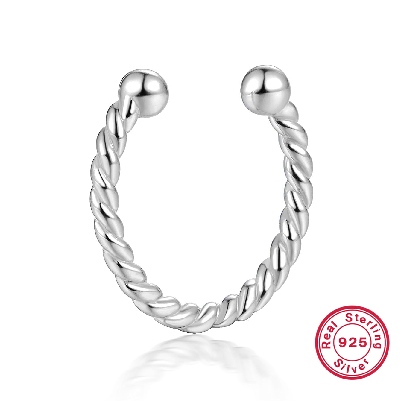 1 Piece Ig Style Casual Geometric Plating Sterling Silver White Gold Plated Rhodium Plated Ear Cuffs