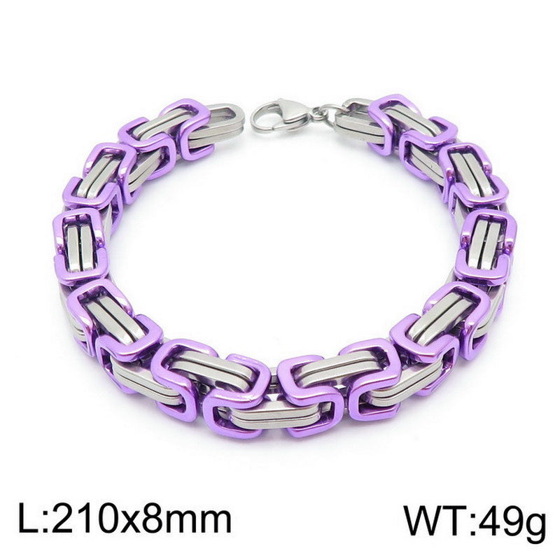 Simple Style Classic Style Color Block Titanium Steel Plating Chain Gold Plated Bracelets Necklace