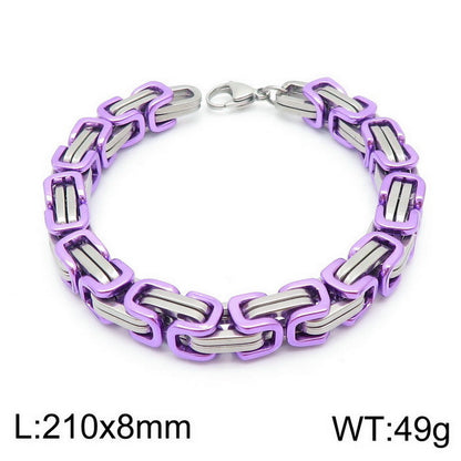 Simple Style Classic Style Color Block Titanium Steel Plating Chain Gold Plated Bracelets Necklace