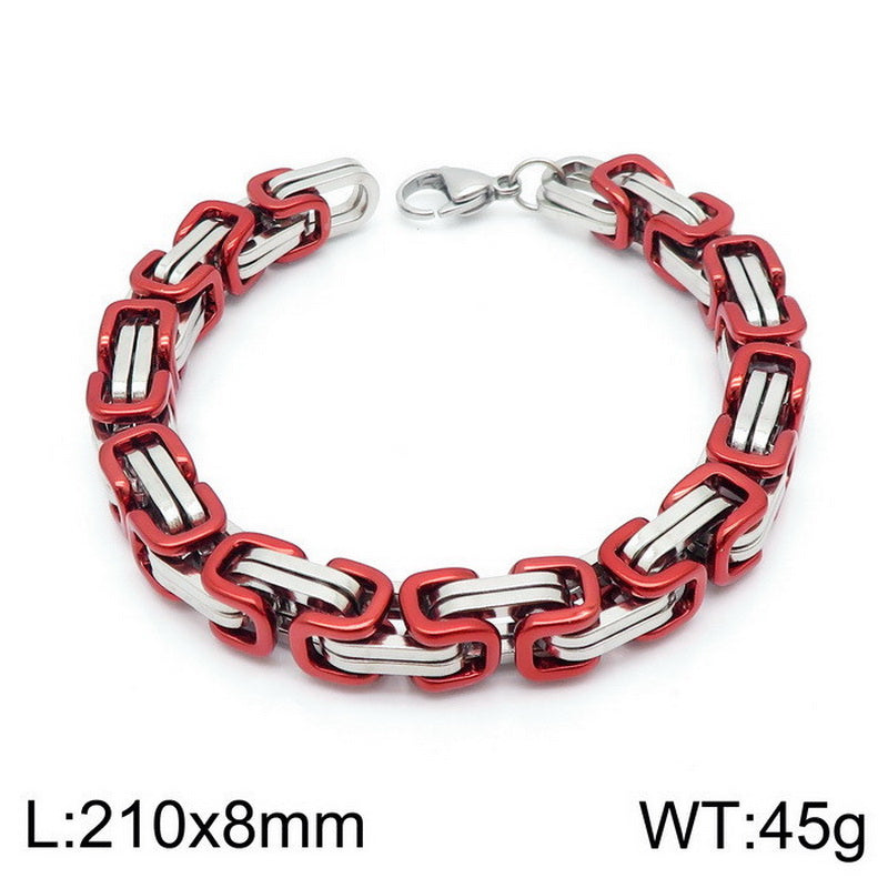 Simple Style Classic Style Color Block Titanium Steel Plating Chain Gold Plated Bracelets Necklace