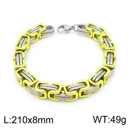 Simple Style Classic Style Color Block Titanium Steel Plating Chain Gold Plated Bracelets Necklace