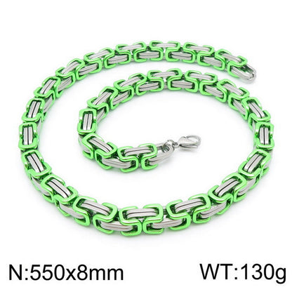 Simple Style Classic Style Color Block Titanium Steel Plating Chain Gold Plated Bracelets Necklace