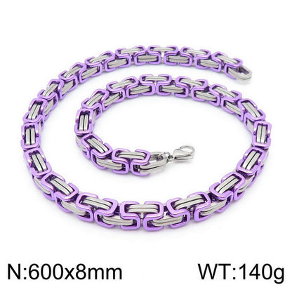 Simple Style Classic Style Color Block Titanium Steel Plating Chain Gold Plated Bracelets Necklace