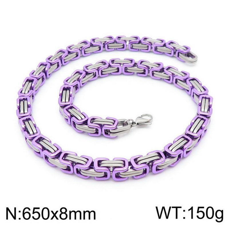 Simple Style Classic Style Color Block Titanium Steel Plating Chain Gold Plated Bracelets Necklace