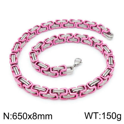 Simple Style Classic Style Color Block Titanium Steel Plating Chain Gold Plated Bracelets Necklace