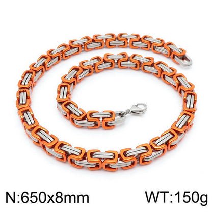 Simple Style Classic Style Color Block Titanium Steel Plating Chain Gold Plated Bracelets Necklace