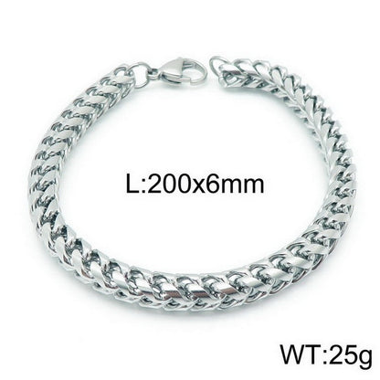 Hip-hop Geometric Titanium Steel Chain Bracelets Necklace