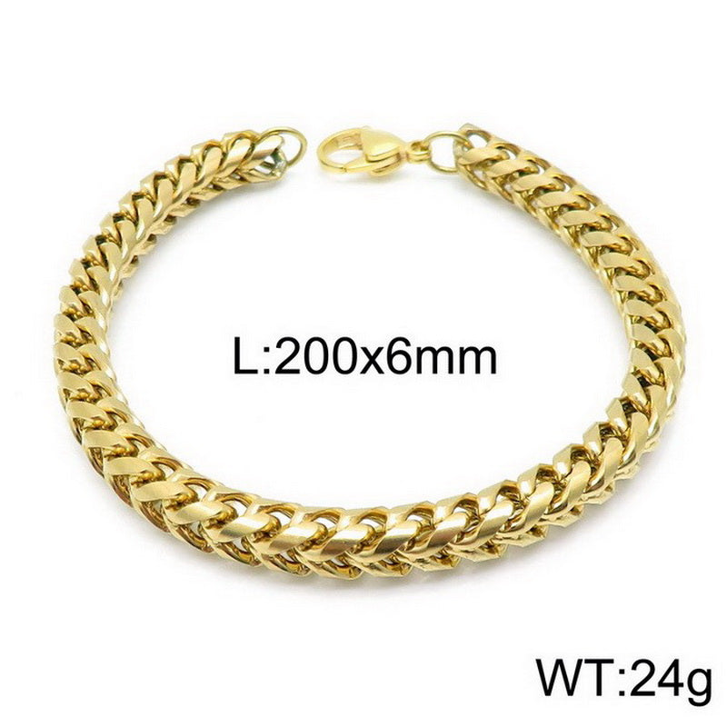 Hip-hop Geometric Titanium Steel Chain Bracelets Necklace