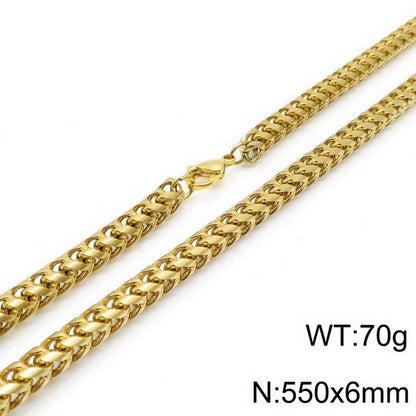 Hip-hop Geometric Titanium Steel Chain Bracelets Necklace