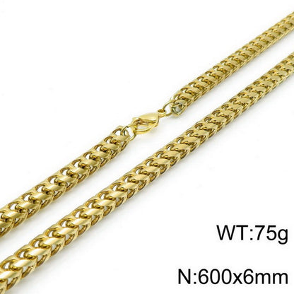 Hip-hop Geometric Titanium Steel Chain Bracelets Necklace