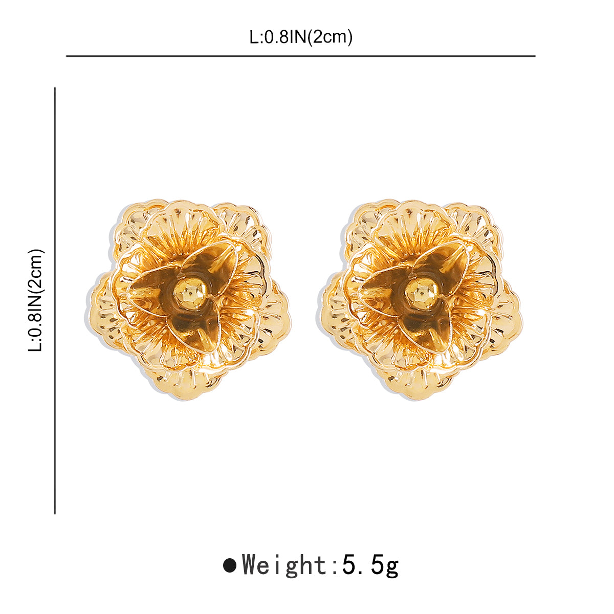 1 Pair Elegant Modern Style Simple Style Flower Iron Ear Studs