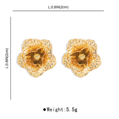 1 Pair Elegant Modern Style Simple Style Flower Iron Ear Studs